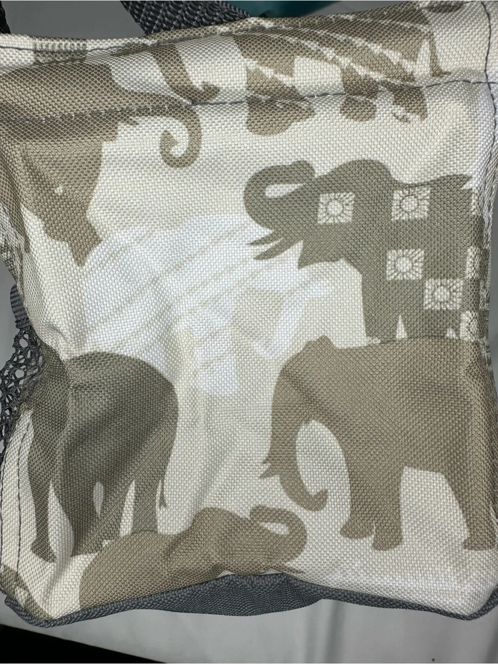 Thirty-One Elephants Parade with pink A embroidered  Littles Carry-All Caddy
